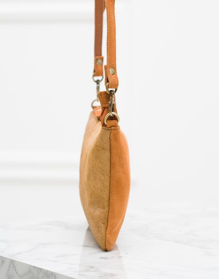 Dámska kožená kabelka s kožušinou - coyo -