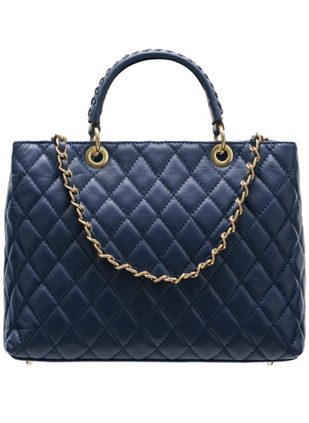 Real leather handbag Glamorous by Glam - Blue -