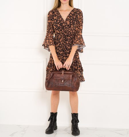 Real leather handbag Glamorous by GLAM Santa Croce - Brown -