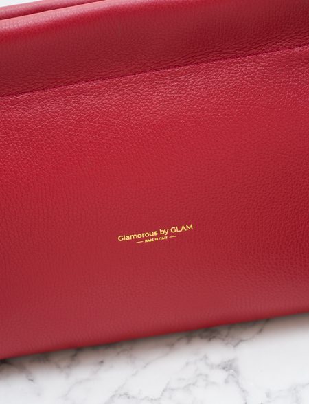 Dámská exkluzivní kožená kabelka s magnety - červená -