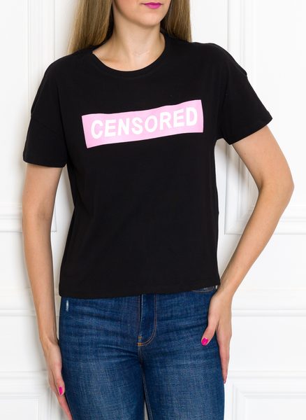 Dámské crop tričko Censored černé -