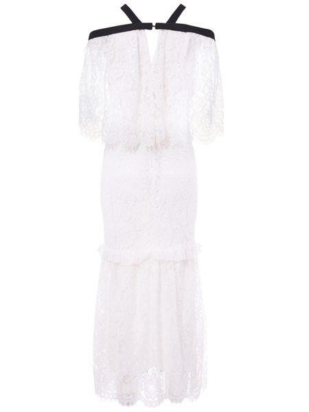 Biele exkluzívne čipkované šaty -