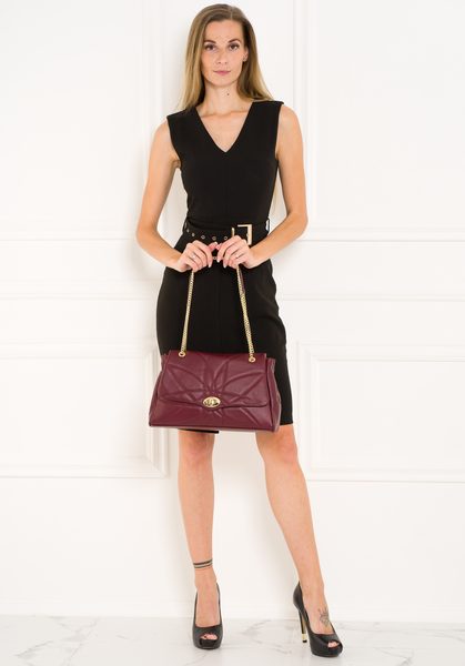 Real leather shoulder bag Glamorous by GLAM - Wine -