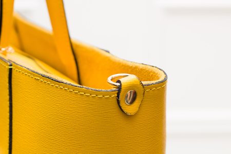 Kožená kabelka ze safiánové kůže jednoduchá - žlutá -