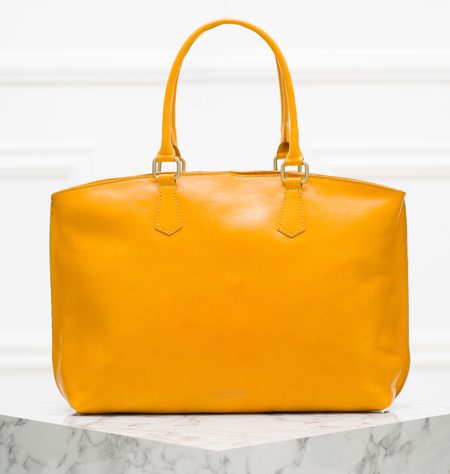 Real leather shoulder bag Glamorous by GLAM Santa Croce - Yellow -