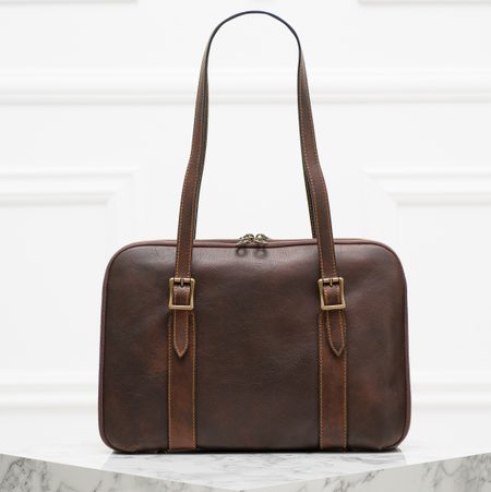Real leather shoulder bag Glamorous by GLAM Santa Croce - Brown -