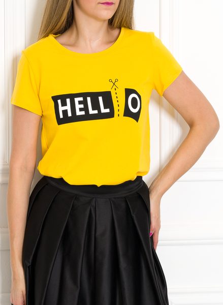 Dámské tričko s nápisem Hello žluté -