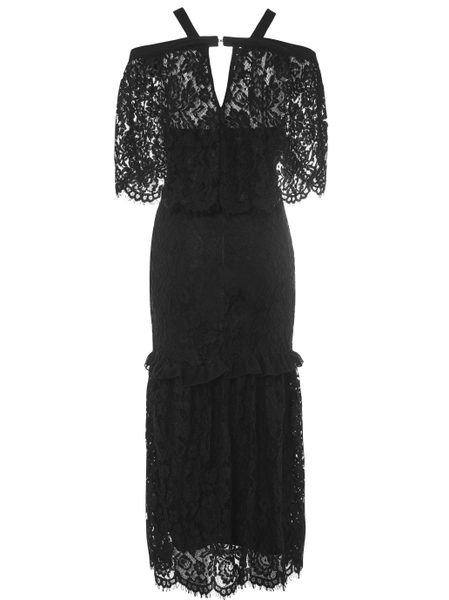 Čierne exkluzívne čipkované šaty -