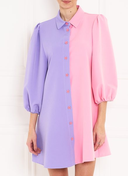 Dámske košeľové šaty fialovo - ružová -
