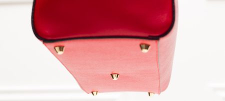Kožená kabelka zo safiánové kože jednoduchá - červená -