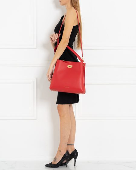 Bolso de hombro de cuero para mujer Glamorous by GLAM - Rojo -