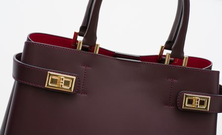 Real leather handbag Glamorous by GLAM - Wine -