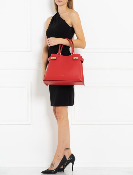 Bolso de cuero de mano para mujer Glamorous by GLAM - Rojo -