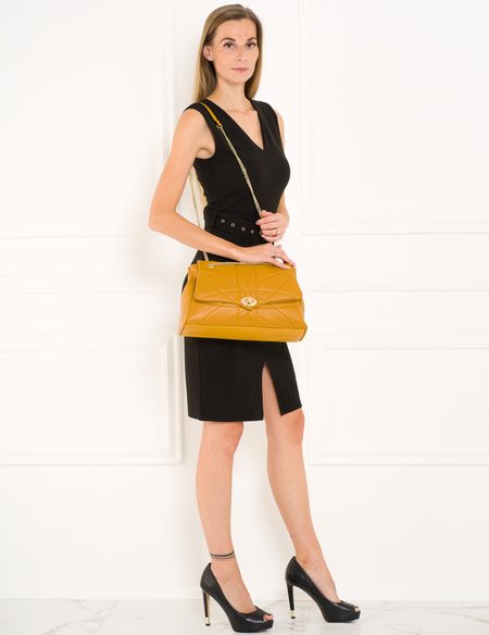 Real leather shoulder bag Glamorous by GLAM - Yellow -