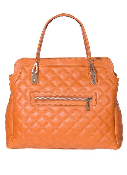 Elegantní oranžová kabelka z pravé kůže