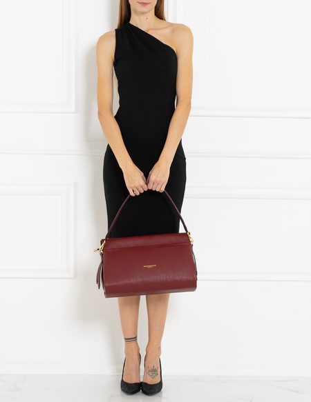 Real leather shoulder bag Glamorous by GLAM - Wine -