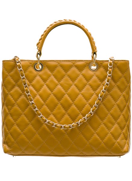 Real leather handbag Glamorous by Glam - Yellow -
