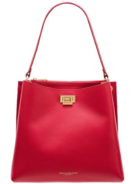 Real leather shoulder bag Glamorous by GLAM - Red -