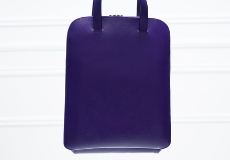 Kožená kabelka Guy Laroche větší s příhrádkami - modrá -