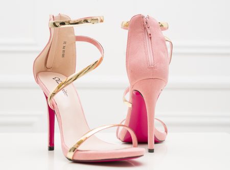 Dámske ružovo-zlaté sandále -