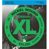 D´Addario EXL220 Nickel Wound Bass Super Soft Bright Tone .040-.095 - struny na basovou kytaru - 1ks