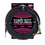 6081 Ernie Ball 10' Braided Straight / Angle Instrument Cable - Black - nástrojový kabel 3m - 1ks