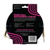 6086 Ernie Ball 18' Braided Straight / Angle Instrument Cable - Black