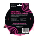 6078 Ernie Ball 10' Braided Straight / Angle Instrument Cable - Neon Pink - opletený nástrojový kabel 3m