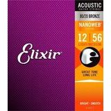 Elixir Acoustic Nanoweb 80/20 Bronze Light-Medium /12 - 56/ - struny na akustickou kytaru