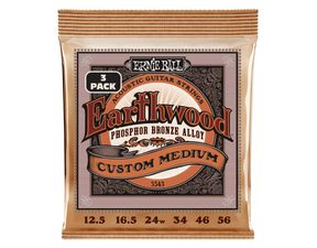 3543 Ernie Ball Earthwood Custom Medium Phosphor Bronze 3 Pack -12.5 / 56 - struny na akustickou kytaru - 3ks