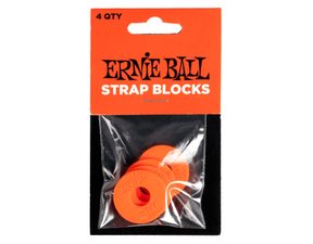 5620 Ernie Ball Strap Blocks 4-Pack - Red - gumové podložky na uchycení pásu - 4ks