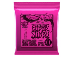 2623 Ernie Ball 7-string Super Slinky Nickel Wound .009 - .052 Pink pack struny na elektrickou kytaru