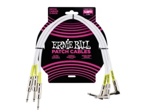 6056 Ernie Ball Patch Cable - propojovací kabel rovný / lomený jack - 46cm - bílá barva - 3ks