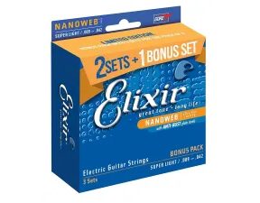 Elixir 12102 Nanoweb Electric Strings Medium 11 / 49 - struny na elektrickou kytaru