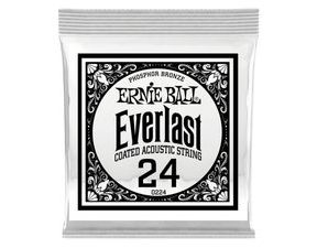 10224 Ernie Ball .024 Everlast Coated Phosphor Bronze Acoustic Guitar Strings Single - " potažená " jednotlivá struna -1ks