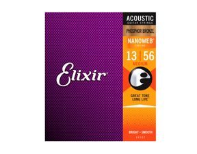 Elixir Acoustic Nanoweb Medium / 13 - 56 / - Phosphor Bronze - struny na akustickou kytaru