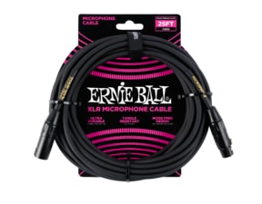 6073 Ernie Ball 25'ft Microphone Classic Cable - mikrofonní kabel XLR / XLR - 7.62m - černá barva - 1ks