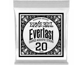 10220 Ernie Ball .020 Everlast Coated Phosphor Bronze Acoustic Guitar Strings Single - " potažená " jednotlivá struna - 1ks
