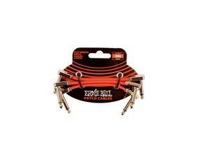 6401 Ernie Ball 3" Flat Ribbon Patch Cable Red 3-Pack - set propojovacích kabelů 7.62cm - 3ks