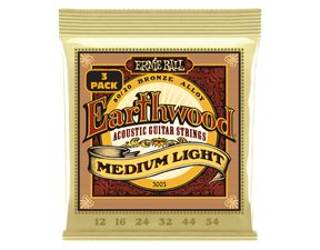 3003 Ernie Ball Earthwood Medium Light 80/20 Bronze 3 pack / .012 - .054 / - akustické struny - 3ks