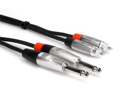 Hosa Technology HPR-010X2 - stereo kabel Pro 2x REAN 1/4 TS - RCA 3 m.