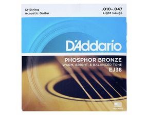 D'Addario EJ38 Phosphor Bronze 12str .010- .047 - struny pro dvanáctistrunnou akustickou kytaru - 1ks