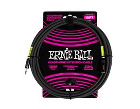 6424 Ernie Ball Headphone Extension Cable 3.5mm Jack Male na 3.5mm Jack Female - 10ft - Black - prodlužovací kabel 3m - 1ks
