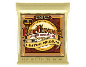 3005 Ernie Ball Earthwood Custom Med 80/20 Bronze Acoustic Guitar Strings 3 Pack /.012.5 - .056 / - struny na akustickou kytaru - 3ks