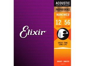 Elixir Acoustic Nanoweb Light/Medium / 12 - 56 / - Phosphor Bronze - struny na akustickou kytaru
