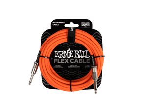 6421 Ernie Ball Flex Instrument Cable Straight/Straight 20ft - Orange - nástrojový kabel - 1ks