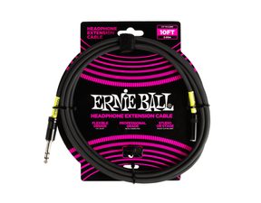 6422 Ernie Ball Headphone Extension Cable 1/4 Jack Male na 3.5mm Jack Female - 10ft - Black - prodlužovací kabel 3m - 1ks