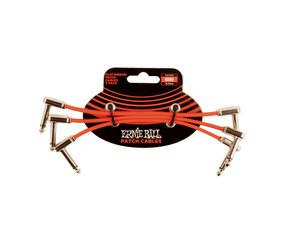 6402 Ernie Ball 6" Flat Ribbon Patch Cable Red 3-Pack - set propojovacích kabelů 15.24cm - 3ks
