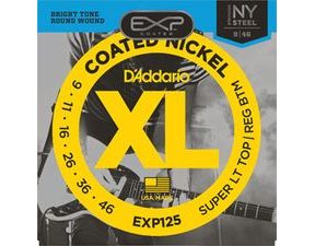 D´Addario EXP125 Coated NY Steel Electric Super Light Top/Regular Bottom .09-0.46 struny na elektrickou kytaru