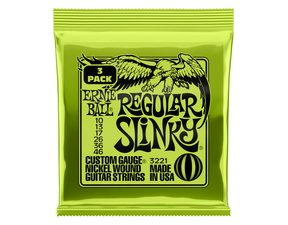 3221 Ernie Ball Nickel Regular Slinky 3 Pack /.010 - .046 / - struny na elektrickou kytaru - 3ks